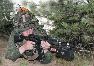 Soldier Outfitted with 9F838 Tselik Laser Fire Simulator (photo: Mil.ru)