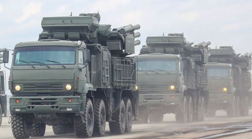 Pantsir-S unit on the march (photo TASS Valeriy Sharifulin)